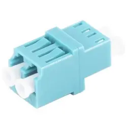 FO connector, LC socket to LC socket, OM3, multimode, ceramic, turquoise, BS07-60022