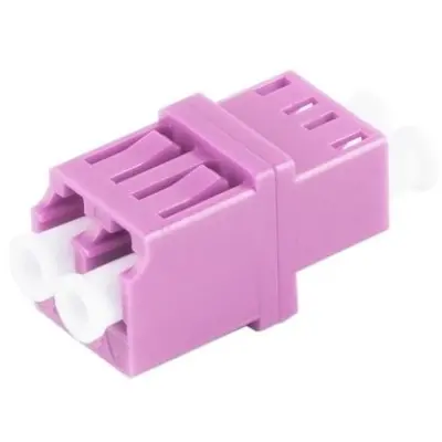 FO connector, LC socket to LC socket, OM4, multimode, ceramic, purple, BS07-60023 - 1