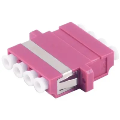 FO connector, LC socket to LC socket, OM4, multimode, ceramic, purple, BS07-60043 - 1