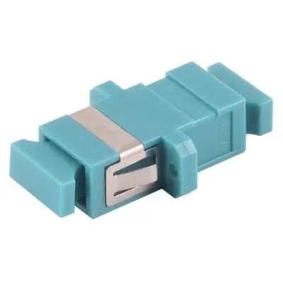 FO connector, SC socket to SC socket, OM3, multimode, ceramic, turquoise, BS07-60052 - 1