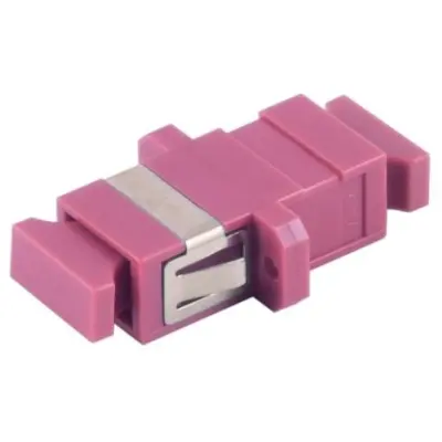 FO connector, SC socket to SC socket, OM4, multimode, ceramic, purple, BS07-60053 - 1