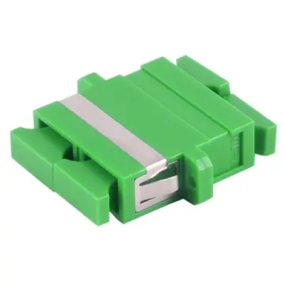 FO connector, SC socket to SC socket, OS1/OS2, singlemode, ceramic, green, BS07-60061 - 1