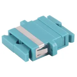 FO connector, SC socket to SC socket, OM3, multimode, ceramic, turquoise, BS07-60062