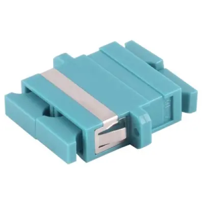 FO connector, SC socket to SC socket, OM3, multimode, ceramic, turquoise, BS07-60062 - 1