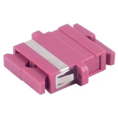 FO connector, SC socket to SC socket, OM4, multimode, ceramic, purple, BS07-60063 - 1