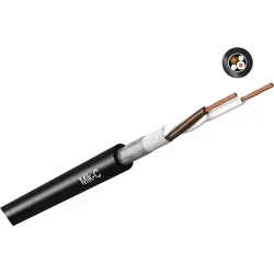 Microphone line, 2-wire, 0.14 mm², shielded, PVC, black, 480201409