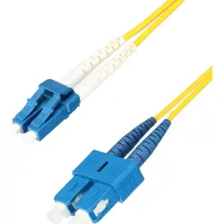 FO patch cable, LC duplex to SC duplex, 10 m, OS2, singlemode 9/125 µm, 61952D-10,0M