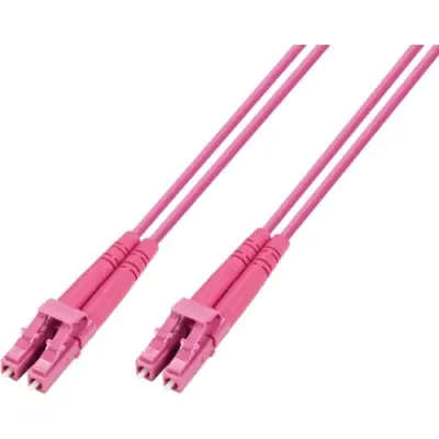FO patch cable, LC/UPC-Duplex to LC/UPC-Duplex, 0.5 m, OM4, multimode 50/125 µm, 61555D-0,5M4 - 1