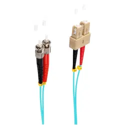 FO duplex patch cable, SC to ST, 1 m, OM3, multimode 50/125 µm, BS77911/3