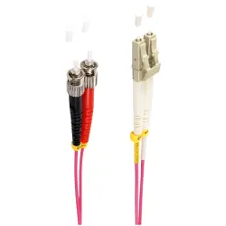 FO duplex patch cable, LC to ST, 1 m, OM4, multimode 50/125 µm, BS77929/4