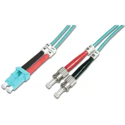 FO duplex patch cable, LC to ST, 1 m, OM3, multimode 50/125 µm, DK-2531-01/3