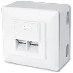 Junction box, Cat 6, white, surface mounting, for RJ45 connector, DN-9006/B5-N