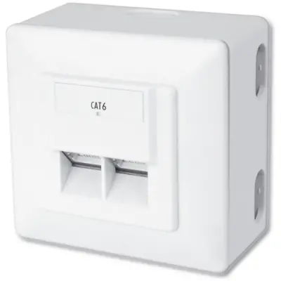 Junction box, Cat 6, white, surface mounting, for RJ45 connector, DN-9006/B5-N - 1