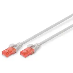 Patch cable, RJ45 plug, straight to RJ45 plug, straight, Cat 6, U/UTP, LSZH, 1.5 m, gray, DK-1617-015