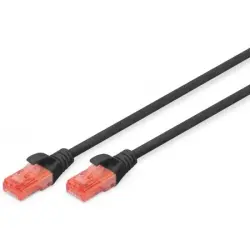 Patch cable, RJ45 plug, straight to RJ45 plug, straight, Cat 6, U/UTP, PVC, 3 m, black, DK-1612-030/BL