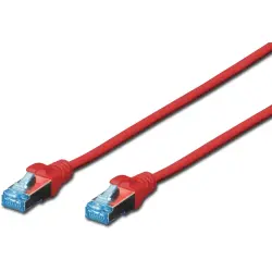 Patch cable, RJ45 plug, straight to RJ45 plug, straight, Cat 5e, SF/UTP, PVC, 2 m, red, DK-1532-020/R