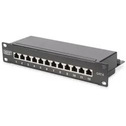 Patch panel, LSA, (W x H x D) 254 x 44 x 109 mm, black, DN-91612S