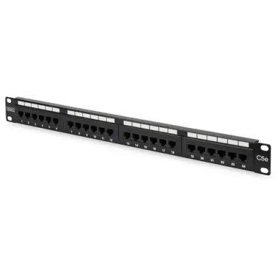 Patch panel, LSA, (W x H x D) 482 x 44 x 109 mm, black, DN-91524U - 1