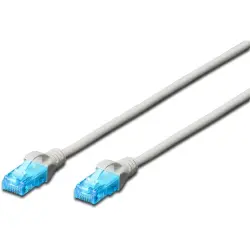 Patch cable, RJ45 plug, straight to RJ45 plug, straight, Cat 5e, U/UTP, PVC, 5 m, gray, DK-1512-050