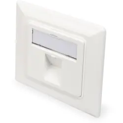 Front plate, for Keystone module, 1 x RJ45, (W x H x D) 80 x 80 x 27 mm, white, DN-93811