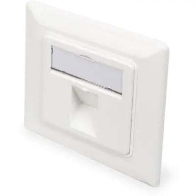 Front plate, for Keystone module, 1 x RJ45, (W x H x D) 80 x 80 x 27 mm, white, DN-93811 - 1