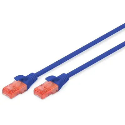 Patch cable, RJ45 plug, straight to RJ45 plug, straight, Cat 6, U/UTP, PVC, 2 m, blue, DK-1612-020/B - 1