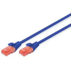 Patch cable, RJ45 plug, straight to RJ45 plug, straight, Cat 6, U/UTP, PVC, 2 m, blue, DK-1612-020/B