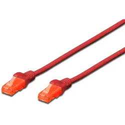 Patch cable, RJ45 plug, straight to RJ45 plug, straight, Cat 6, U/UTP, LSZH, 3 m, red, DK-1617-030/R