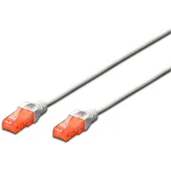 Patch cable, RJ45 plug, straight to RJ45 plug, straight, Cat 6, U/UTP, LSZH, 10 m, white, DK-1617-100/WH