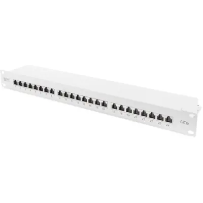Patch panel, LSA, (W x H x D) 482.6 x 44 x 109 mm, black, DN-91624S-EA - 1