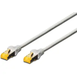 Patch cable, RJ45 plug, straight to RJ45 plug, straight, Cat 6A, S/FTP, LSZH, 0.25 m, gray, DK-1644-A-0025