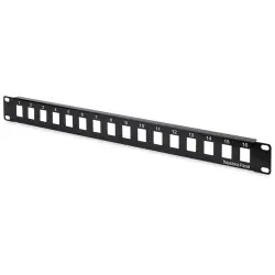 Patch panel, LSA, (W x H x D) 483 x 44 x 15 mm, black, DN-91400