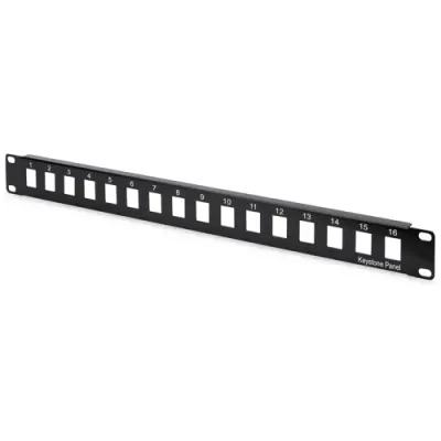 Patch panel, LSA, (W x H x D) 483 x 44 x 15 mm, black, DN-91400 - 1