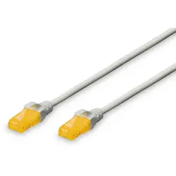 Patch cable, RJ45 plug, straight to RJ45 plug, straight, Cat 6A, U/UTP, LSZH, 10 m, gray, DK-1613-A-100