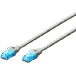 Patch cable, RJ45 plug, straight to RJ45 plug, straight, Cat 5e, U/UTP, PVC, 2 m, gray, DK-1511-020