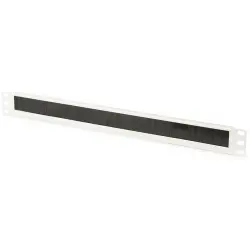 Cable brush strip, 1 U, (W x H x D) 483 x 44 x 11 mm, light gray, DN-97660