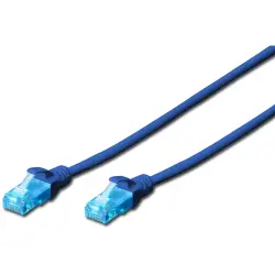 Patch cable, RJ45 plug, straight to RJ45 plug, straight, Cat 5e, U/UTP, PVC, 5 m, blue, DK-1511-050/B