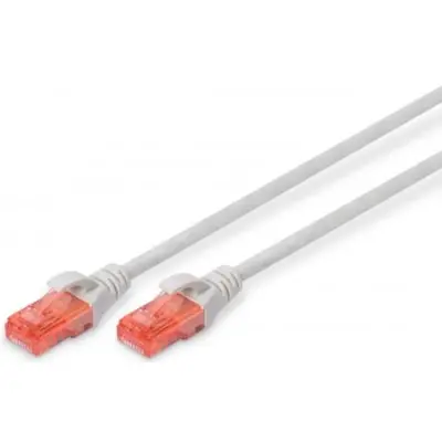 Patch cable, RJ45 plug, straight to RJ45 plug, straight, Cat 6, U/UTP, LSZH, 30 m, gray, DK-1617-300 - 1