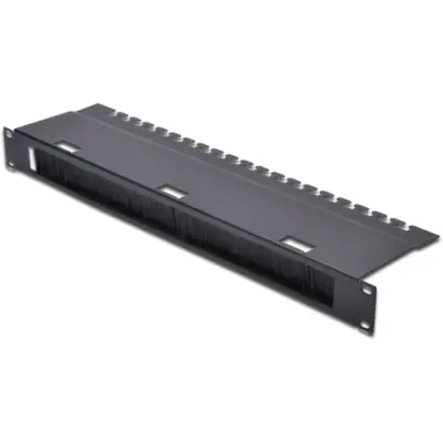 Cable entry panel, 1 U, (W x H x D) 482 x 44 x 118 mm, black, DN-19 ORG-3U-SW - 1