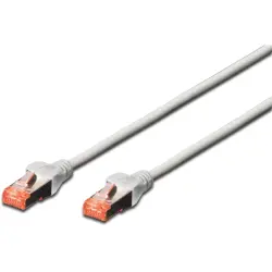 Patch cable, RJ45 plug, straight to RJ45 plug, straight, Cat 6, S/FTP, LSZH, 25 m, gray, DK-1644-250