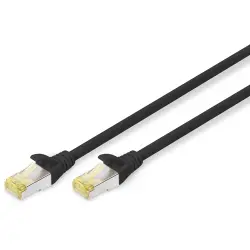 Patch cable, RJ45 plug, straight to RJ45 plug, straight, Cat 6A, S/FTP, LSZH, 3 m, black, DK-1644-A-030/BL