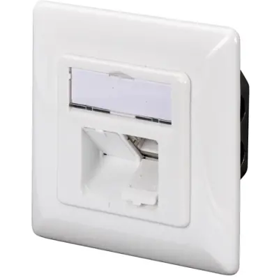 Junction box, Cat 6A, white, flush mounting, for RJ45 connector, DN-9008-1 - 1