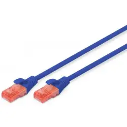 Patch cable, RJ45 plug, straight to RJ45 plug, straight, Cat 6, U/UTP, PVC, 1 m, blue, DK-1612-010/B