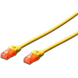 Patch cable, RJ45 plug, straight to RJ45 plug, straight, Cat 6, U/UTP, PVC, 2 m, yellow, DK-1612-020/Y