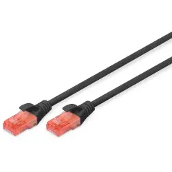Patch cable, RJ45 plug, straight to RJ45 plug, straight, Cat 6, U/UTP, PVC, 5 m, black, DK-1612-050/BL