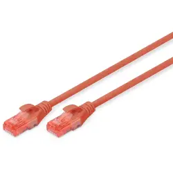 Patch cable, RJ45 plug, straight to RJ45 plug, straight, Cat 6, U/UTP, LSZH, 5 m, red, DK-1617-050/R