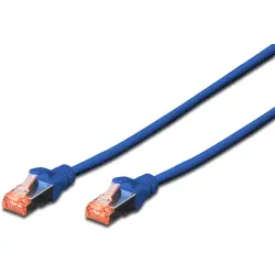 Patch cable, RJ45 plug, straight to RJ45 plug, straight, Cat 6, S/FTP, LSZH, 0.25 m, blue, DK-1644-0025/B