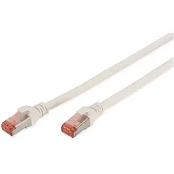 Patch cable, RJ45 plug, straight to RJ45 plug, straight, Cat 6, S/FTP, LSZH, 0.5 m, white, DK-1644-005/WH