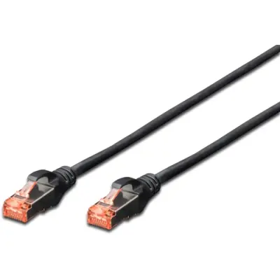 Patch cable, RJ45 plug, straight to RJ45 plug, straight, Cat 6, S/FTP, LSZH, 1 m, black, DK-1644-010/BL - 1