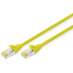 Patch cable, RJ45 plug, straight to RJ45 plug, straight, Cat 6A, S/FTP, LSZH, 0.25 m, yellow, DK-1644-A-0025/Y